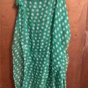 Green Shamrock Patterned Scarf